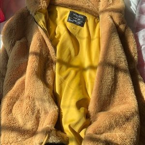 Coat jacket faux fur